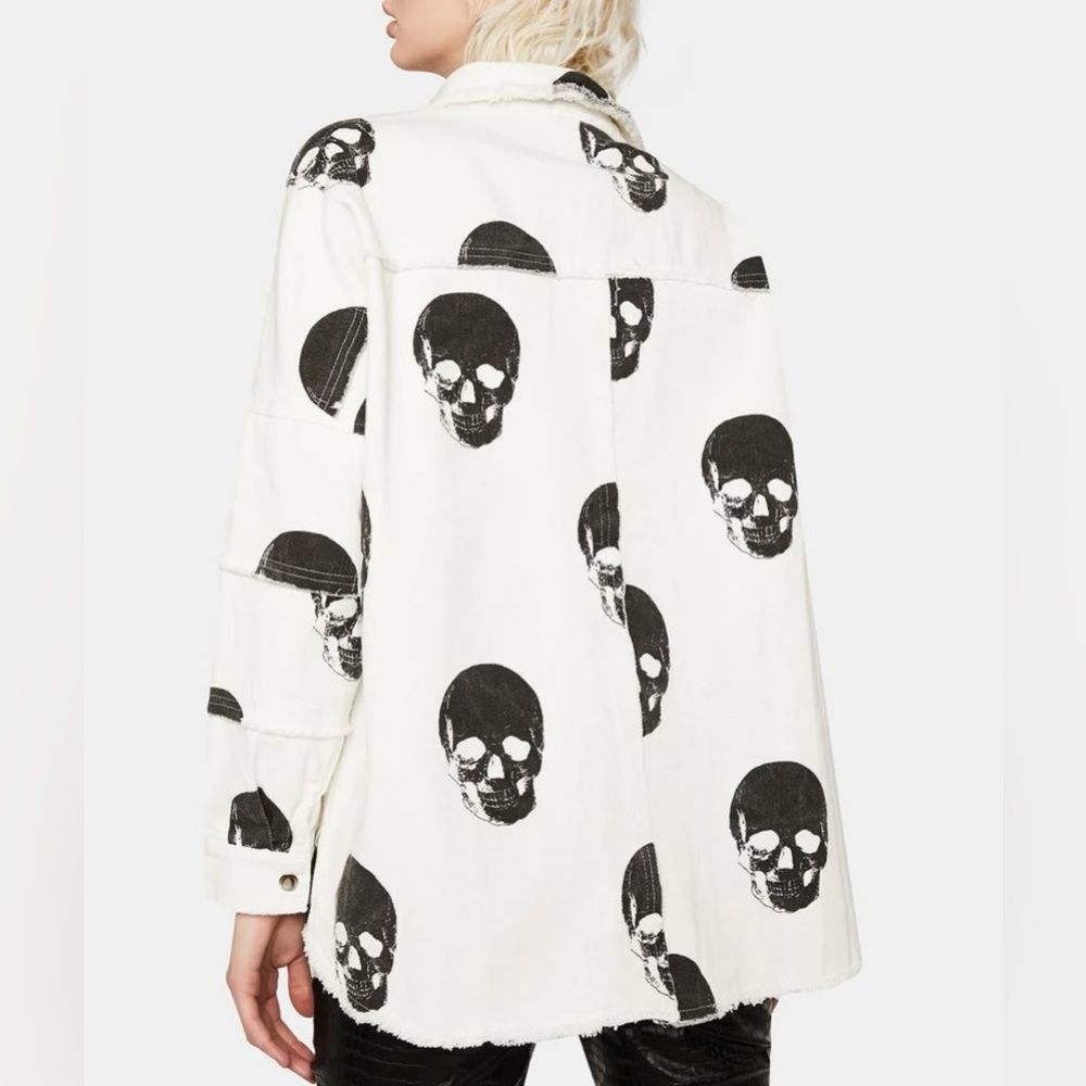 Fantastic Fawn Skull denim Jacket/Shirt… - Picture 7 of 11
